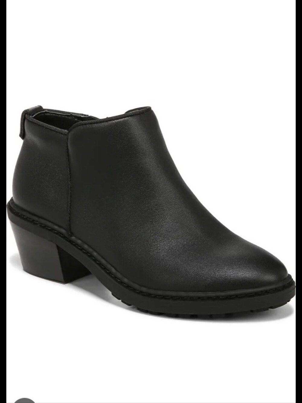NWT.Sam Edelman Black Leather Low Heel Ankle Booties